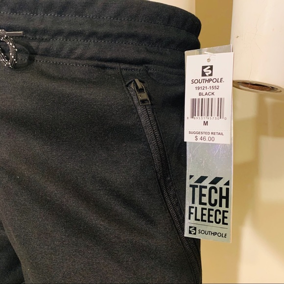 Southpole Mens Tech Fleece black Joggers Pants - Picture 3 of 5